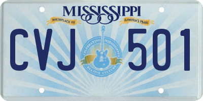 MS license plate CVJ501