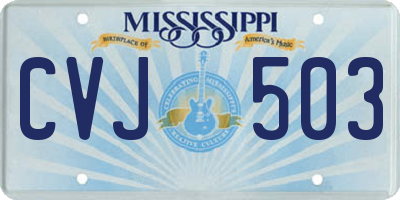 MS license plate CVJ503