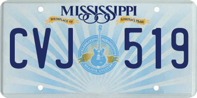 MS license plate CVJ519