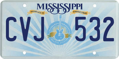 MS license plate CVJ532