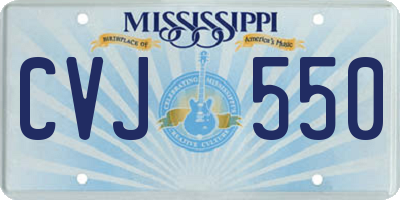 MS license plate CVJ550
