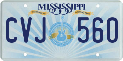 MS license plate CVJ560