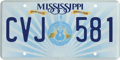 MS license plate CVJ581