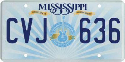 MS license plate CVJ636