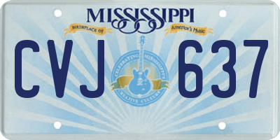 MS license plate CVJ637