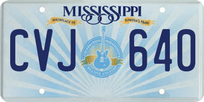 MS license plate CVJ640