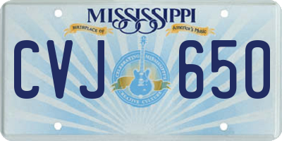 MS license plate CVJ650