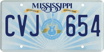 MS license plate CVJ654