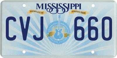MS license plate CVJ660