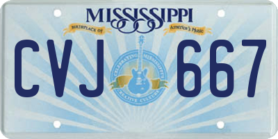MS license plate CVJ667