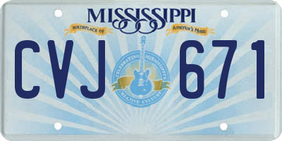 MS license plate CVJ671
