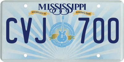 MS license plate CVJ700