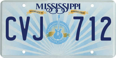 MS license plate CVJ712