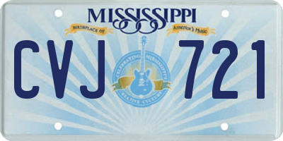 MS license plate CVJ721