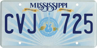MS license plate CVJ725