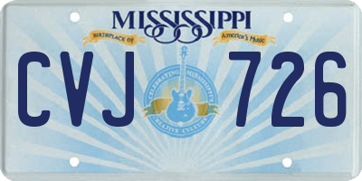 MS license plate CVJ726