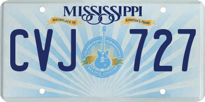 MS license plate CVJ727