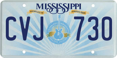 MS license plate CVJ730