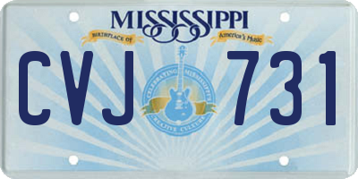 MS license plate CVJ731