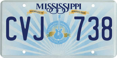 MS license plate CVJ738