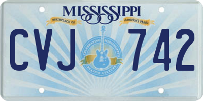 MS license plate CVJ742