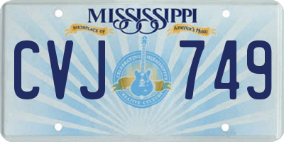 MS license plate CVJ749