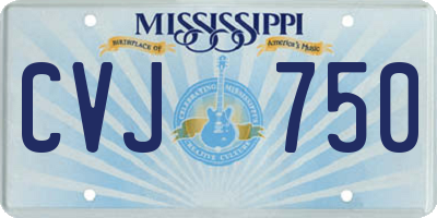 MS license plate CVJ750