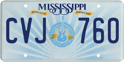 MS license plate CVJ760