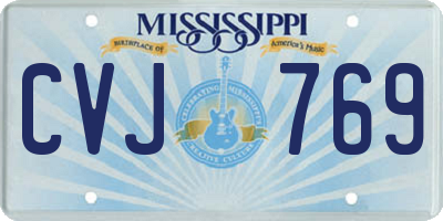 MS license plate CVJ769