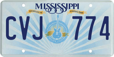 MS license plate CVJ774