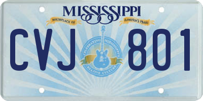 MS license plate CVJ801