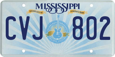 MS license plate CVJ802