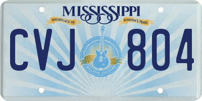 MS license plate CVJ804