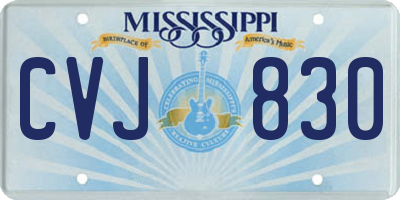 MS license plate CVJ830