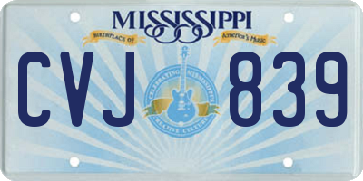 MS license plate CVJ839