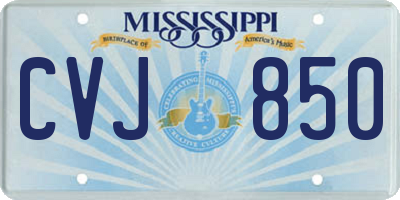 MS license plate CVJ850