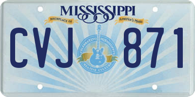 MS license plate CVJ871