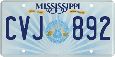 MS license plate CVJ892
