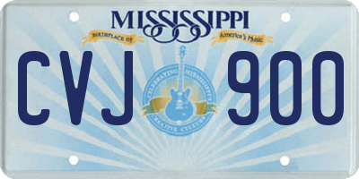 MS license plate CVJ900