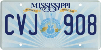 MS license plate CVJ908