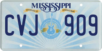 MS license plate CVJ909