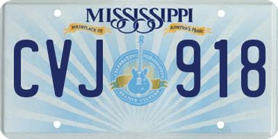 MS license plate CVJ918