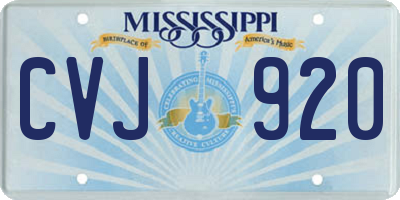 MS license plate CVJ920