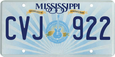 MS license plate CVJ922