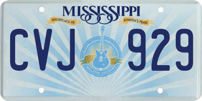 MS license plate CVJ929