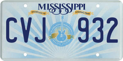 MS license plate CVJ932
