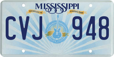 MS license plate CVJ948