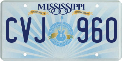 MS license plate CVJ960