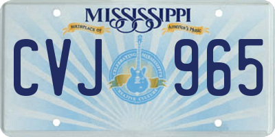MS license plate CVJ965