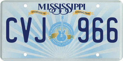 MS license plate CVJ966